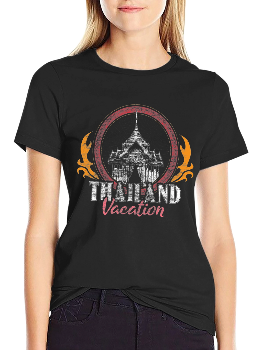 Thailand Vacation Graphic T-Shirt - Black