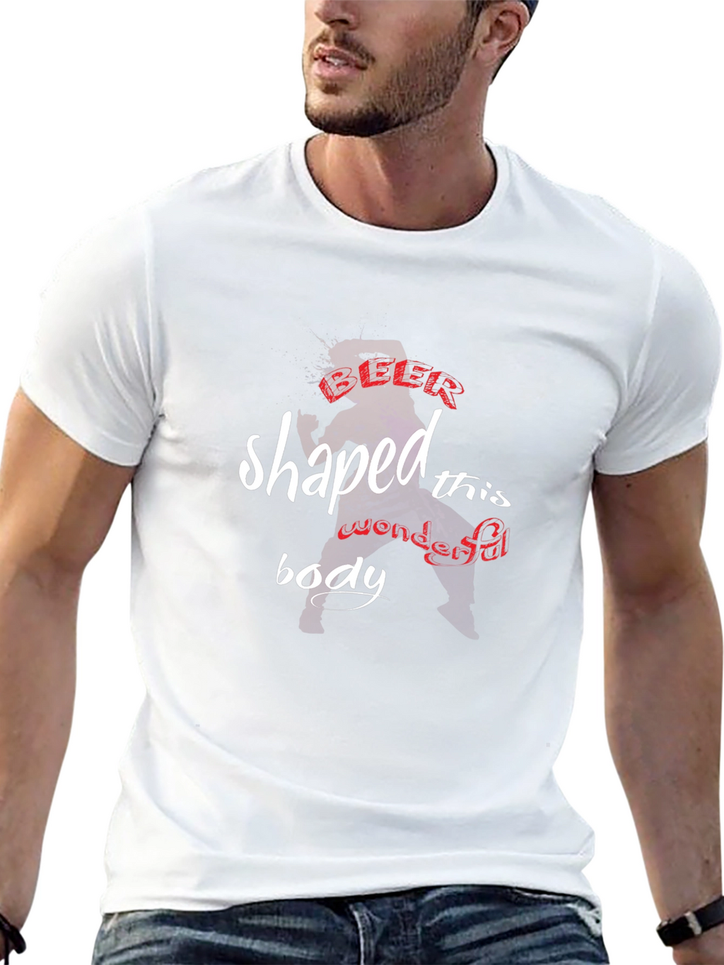 Beer Shaped This Body Funny Graphic Tee