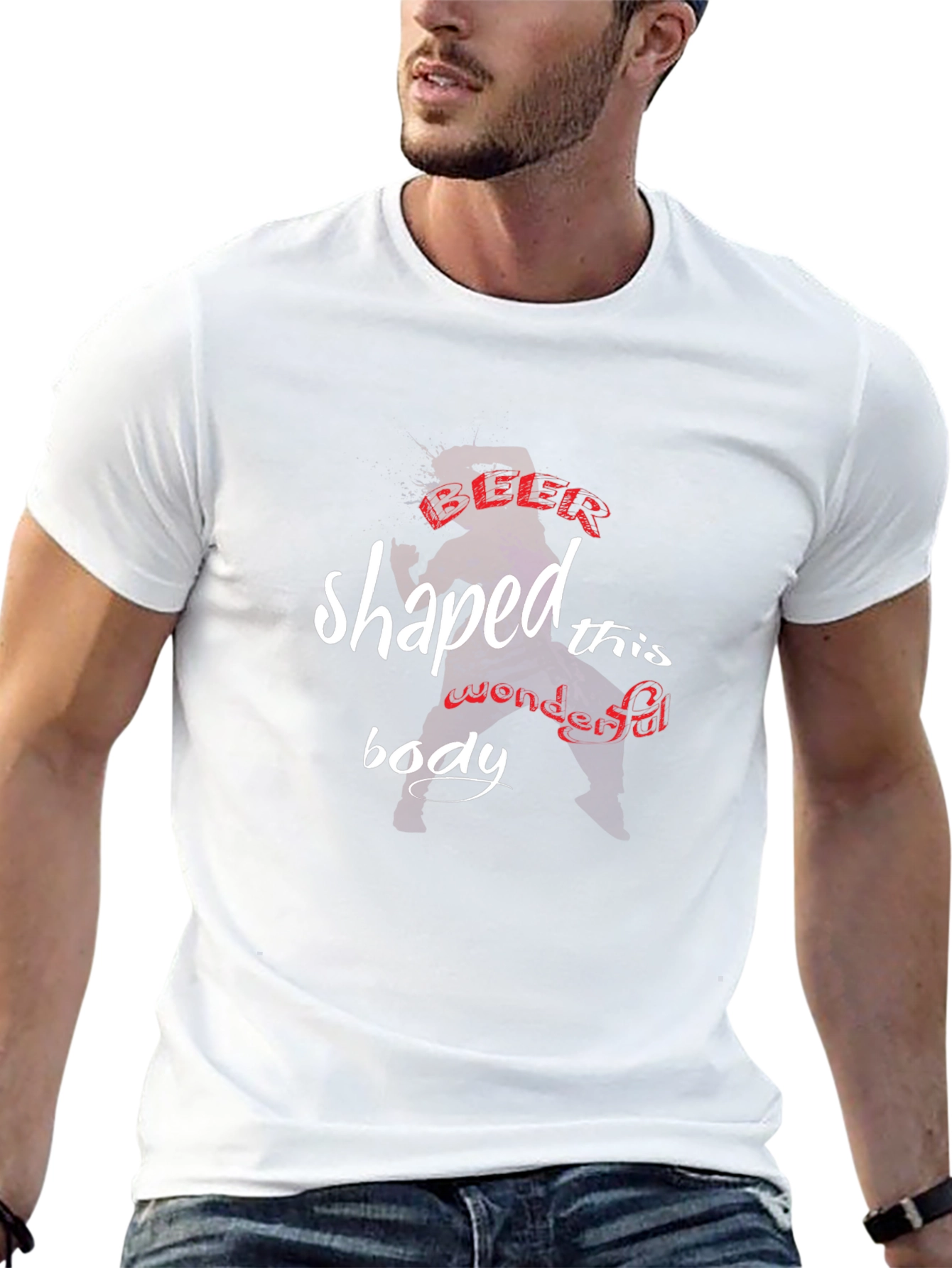 Beer Shaped This Body Funny Graphic Tee