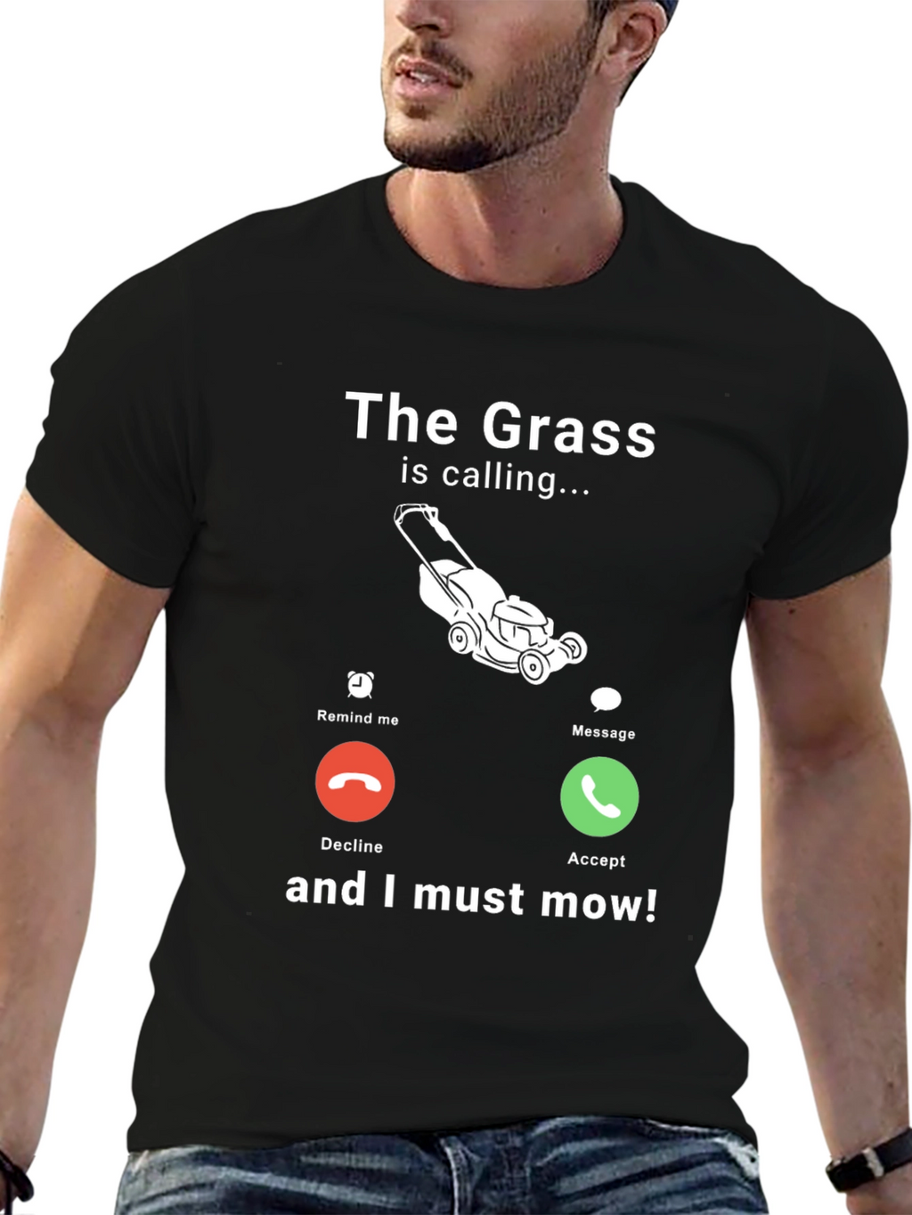 Funny The Grass is Calling Mens Graphic T-Shirt