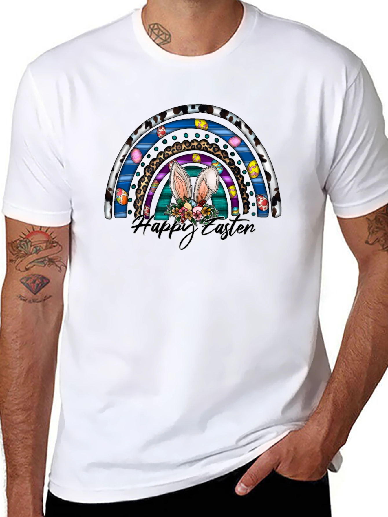 Happy Easter Rainbow Bunny Ears T-Shirt