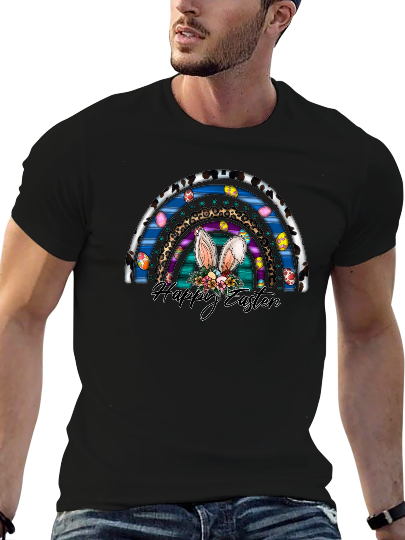 Happy Easter Rainbow Bunny Ears T-Shirt