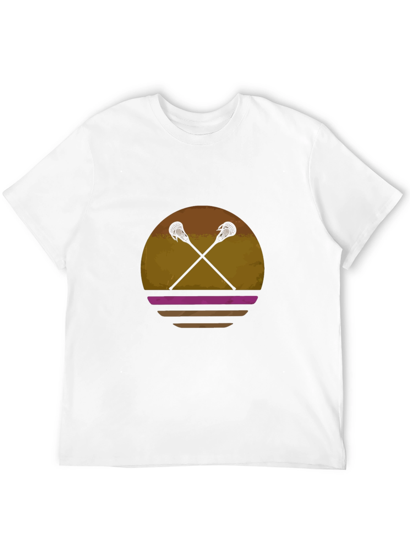 Lacrosse Sticks Sunset T-Shirt - Retro Sport Tee