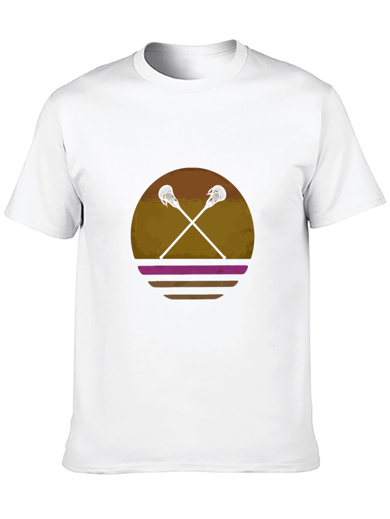 Lacrosse Sticks Sunset T-Shirt - Retro Sport Tee
