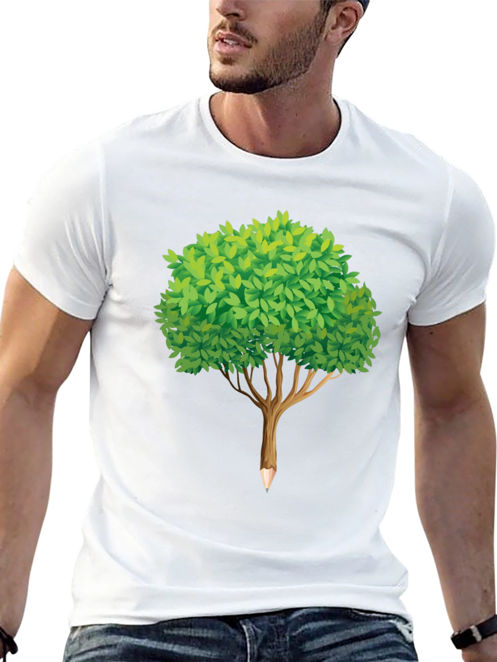 Tree Pencil Black T-Shirt