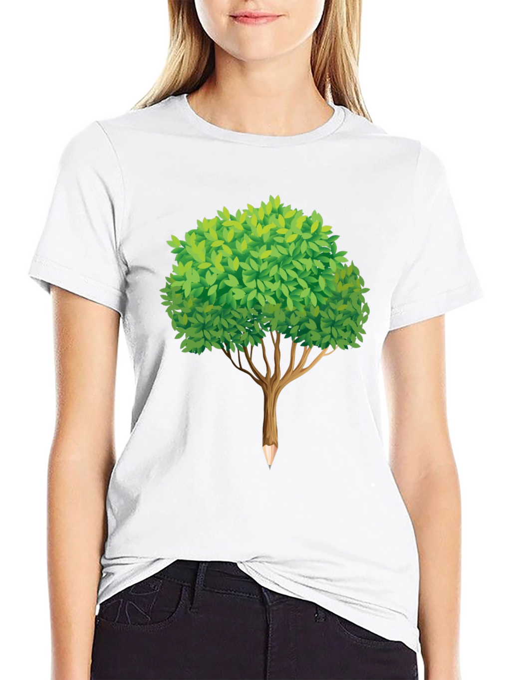 Tree Pencil Black T-Shirt
