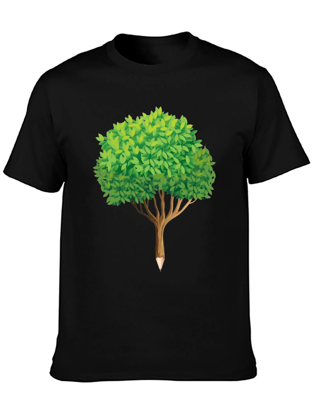 Tree Pencil Black T-Shirt