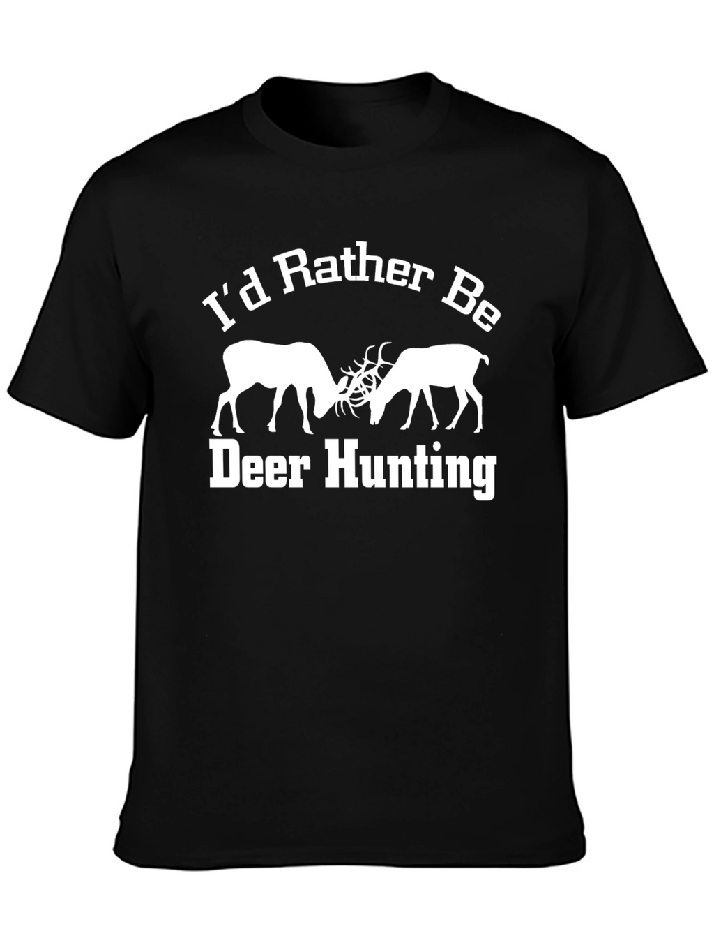 Deer Hunting Graphic Tee - Black Cotton T-Shirt