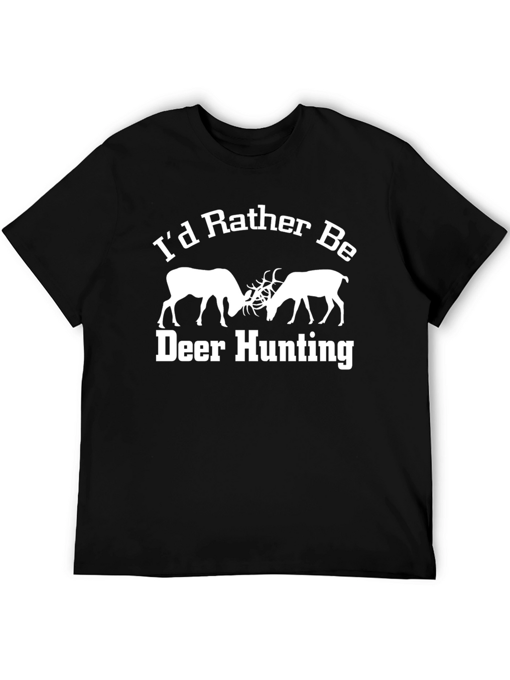Deer Hunting Graphic Tee - Black Cotton T-Shirt