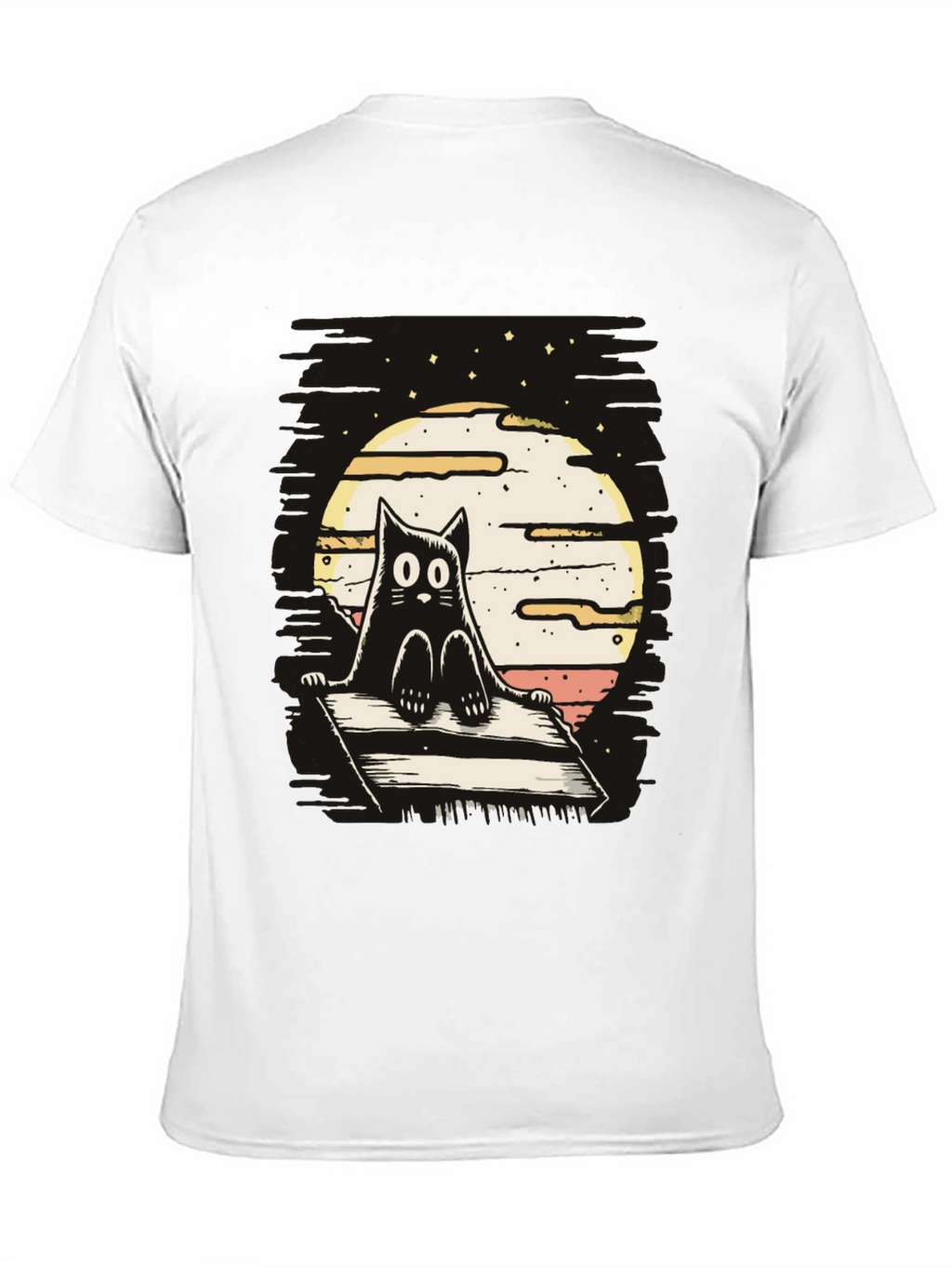 Cat on Deck T-Shirt - Whimsical Design
