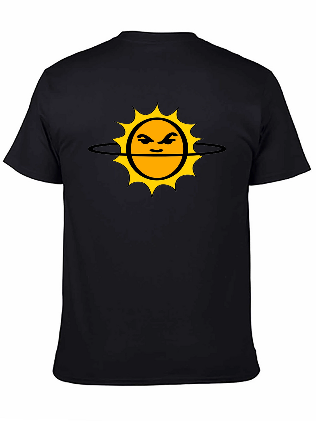 Grumpy Sun Graphic Tee - Black Cotton T-Shirt