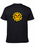 Grumpy Sun Graphic Tee - Black Cotton T-Shirt