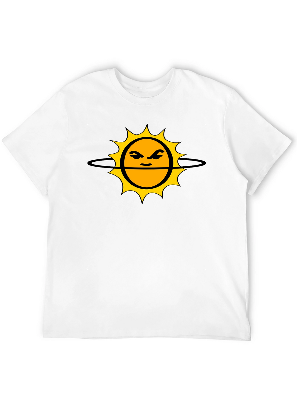 Grumpy Sun Graphic Tee - Black Cotton T-Shirt
