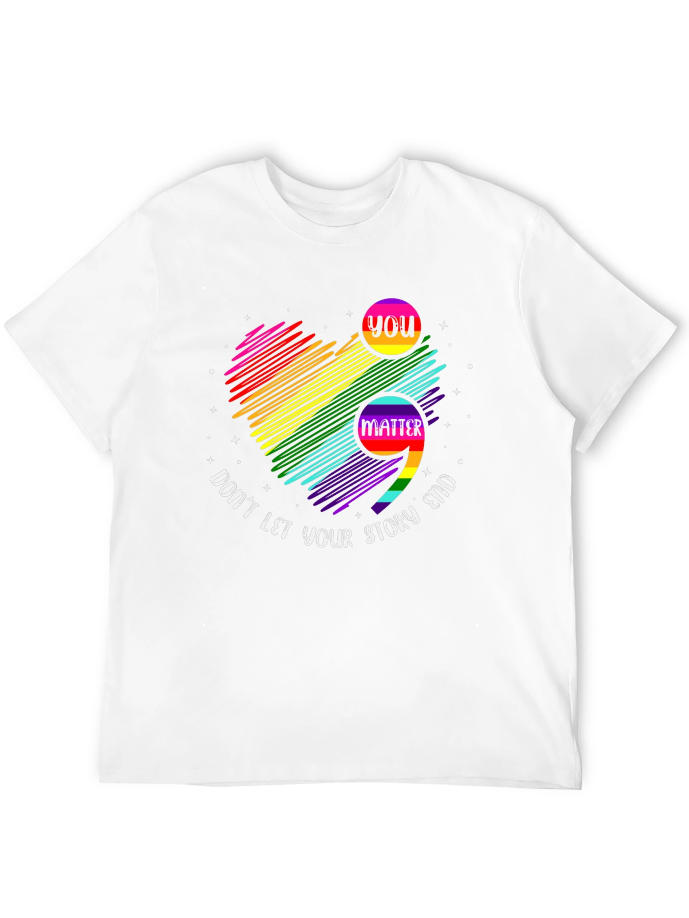 You Matter Rainbow Semicolon Graphic Tee
