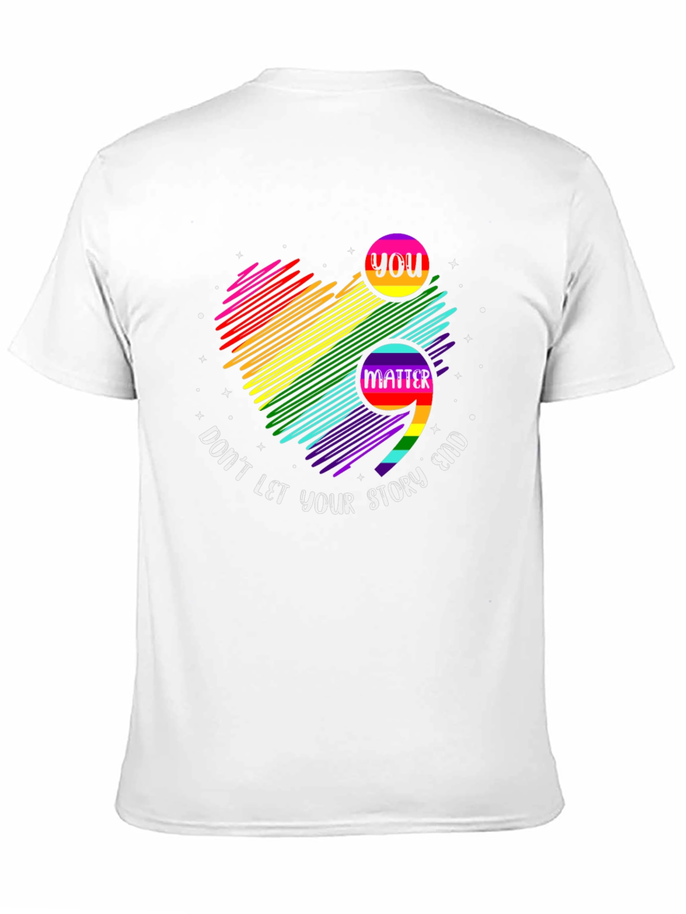 You Matter Rainbow Semicolon Graphic Tee