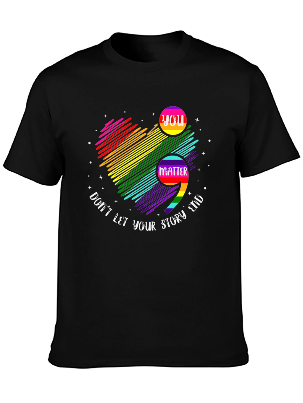 You Matter Rainbow Semicolon Graphic Tee