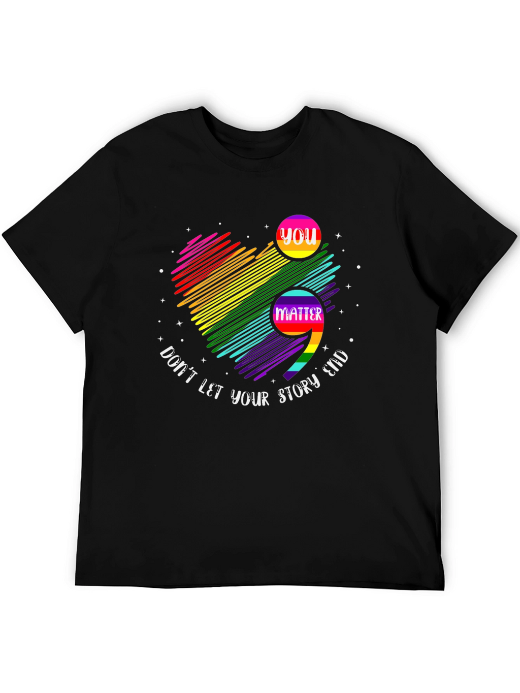 You Matter Rainbow Semicolon Graphic Tee