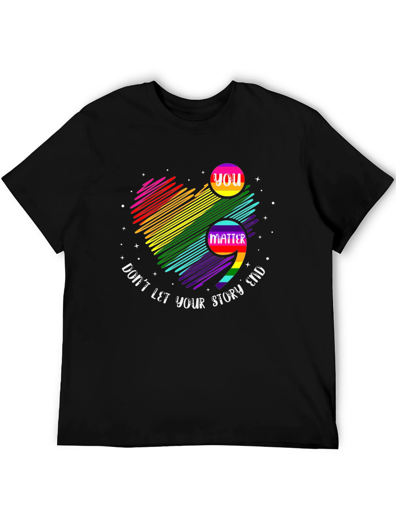 You Matter Rainbow Semicolon Graphic Tee