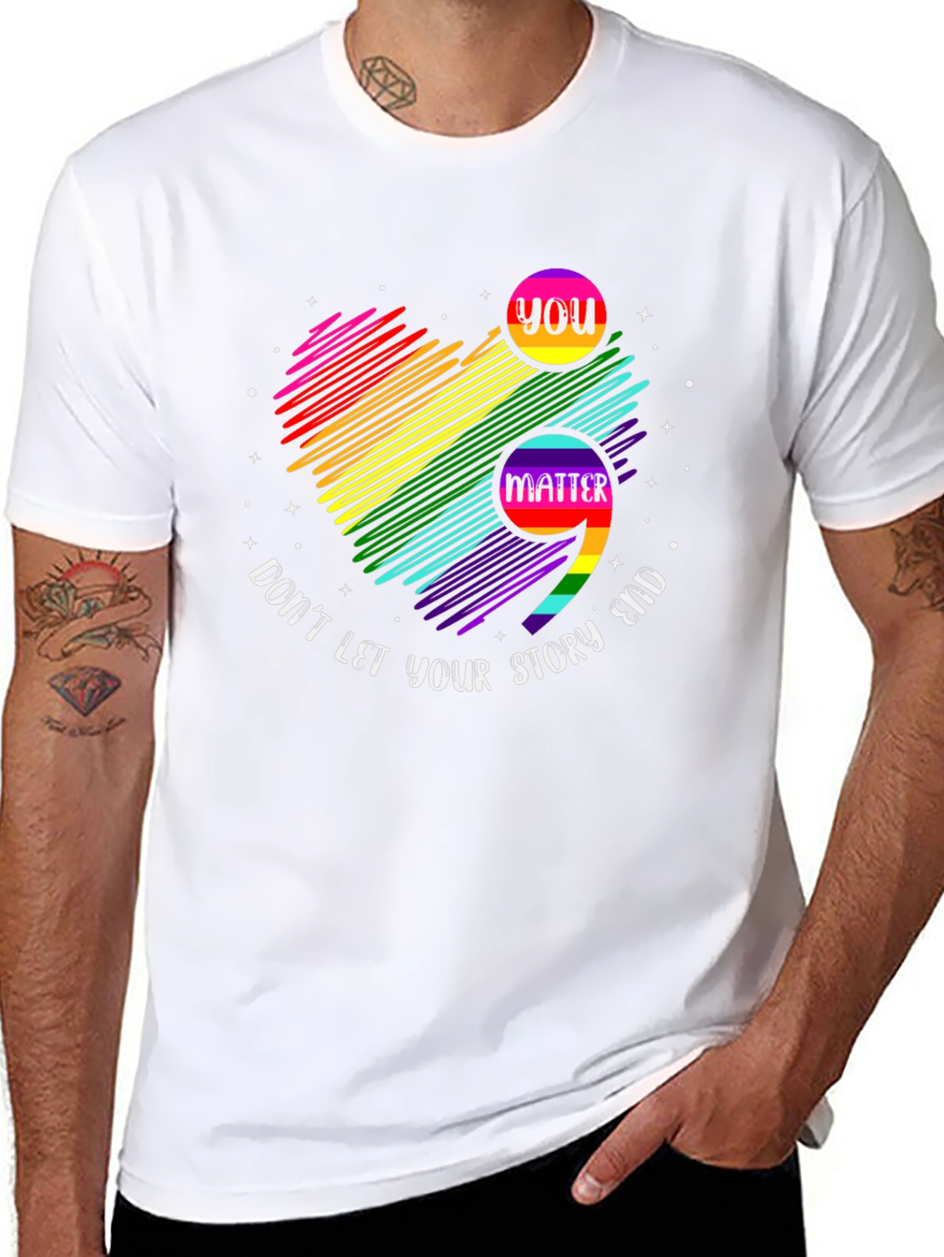 You Matter Rainbow Semicolon Graphic Tee