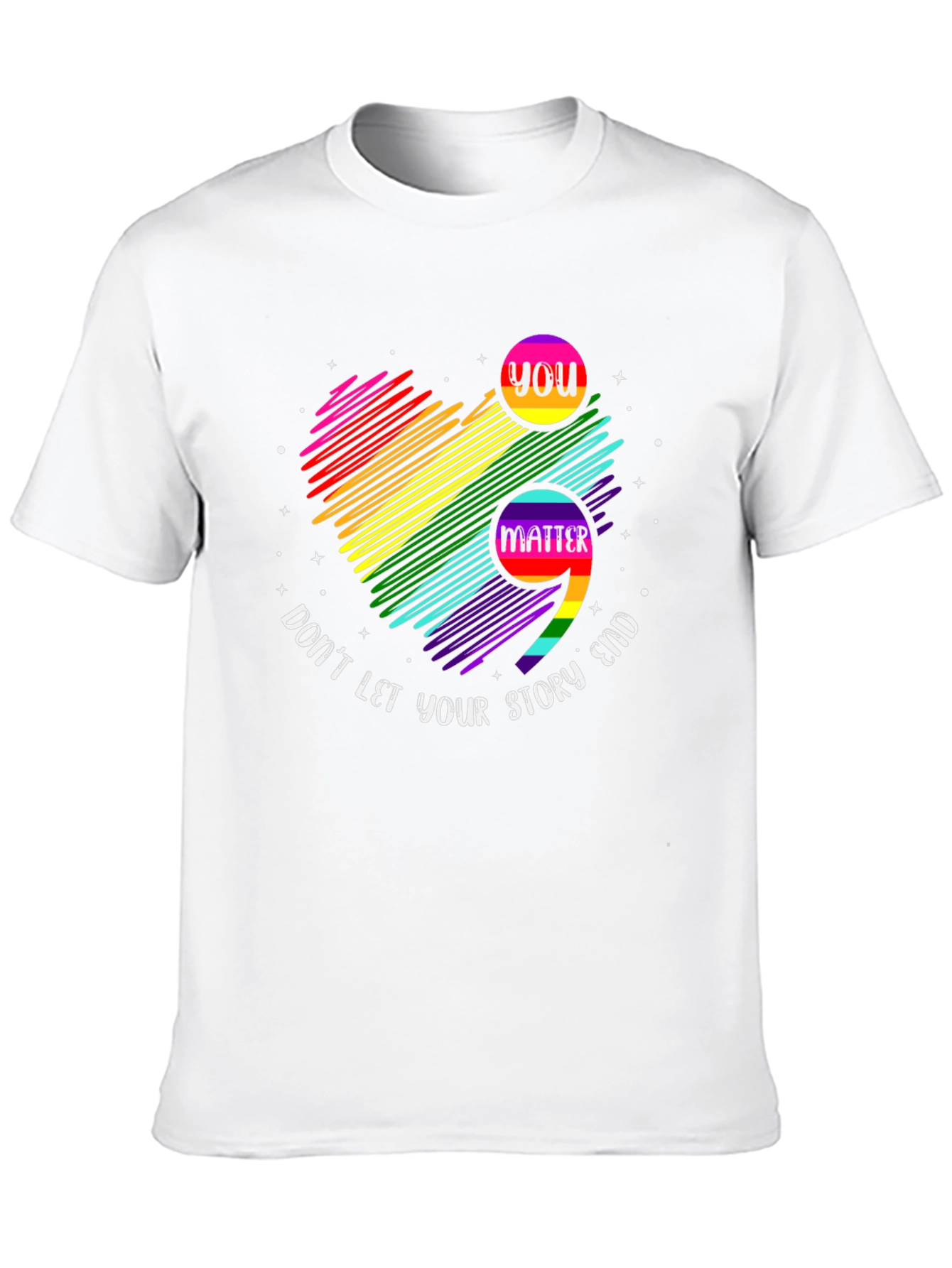 You Matter Rainbow Semicolon Graphic Tee
