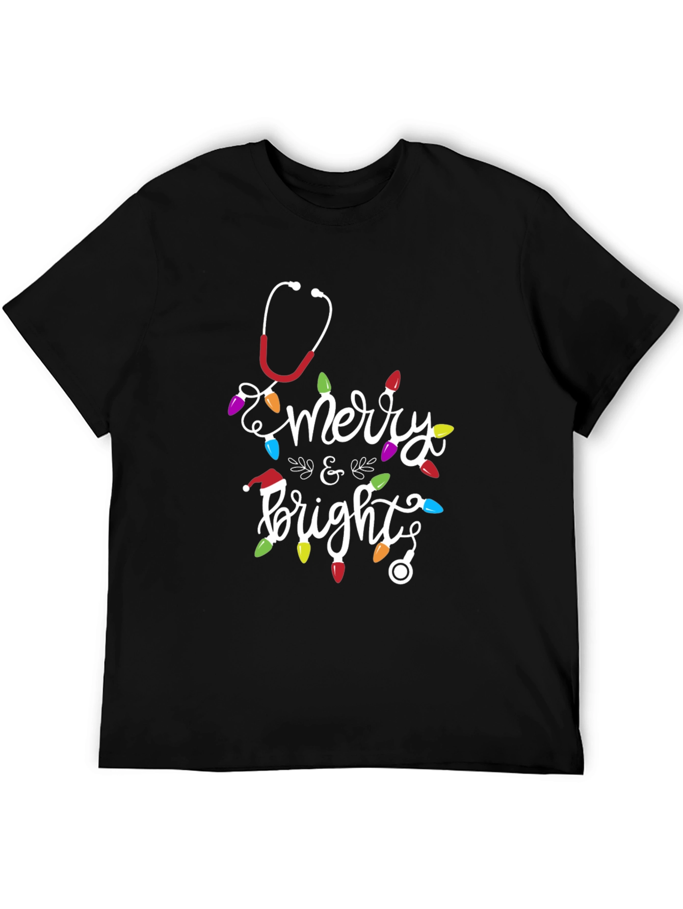 Merry & Bright Nurse Christmas T-Shirt