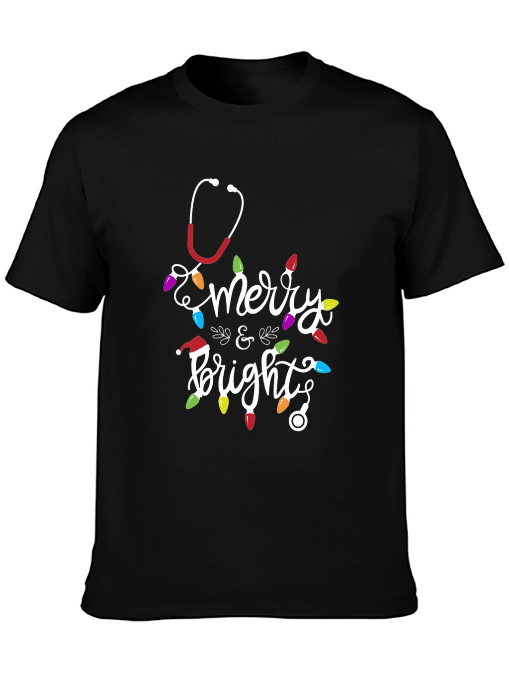 Merry & Bright Nurse Christmas T-Shirt