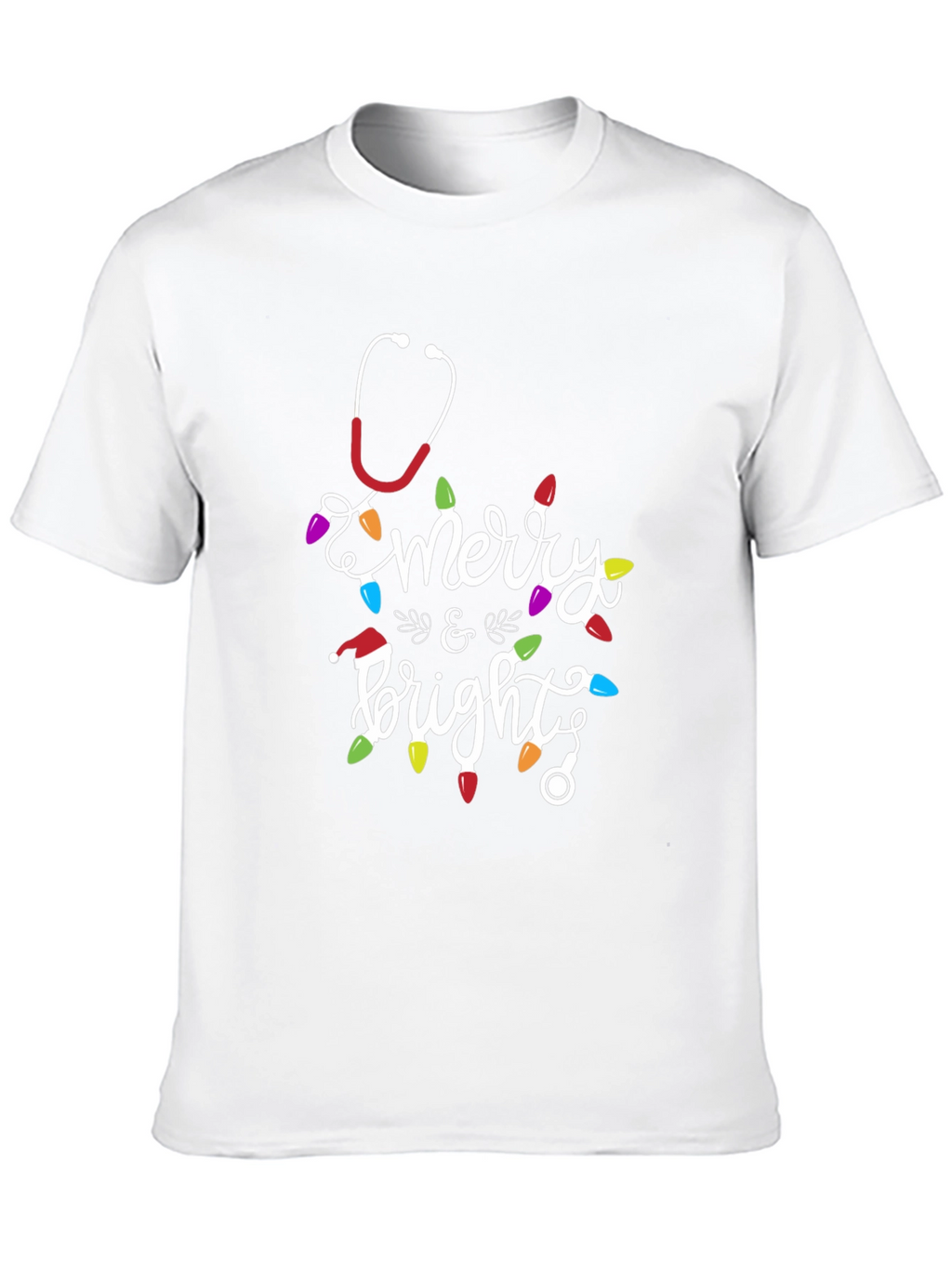 Merry & Bright Nurse Christmas T-Shirt