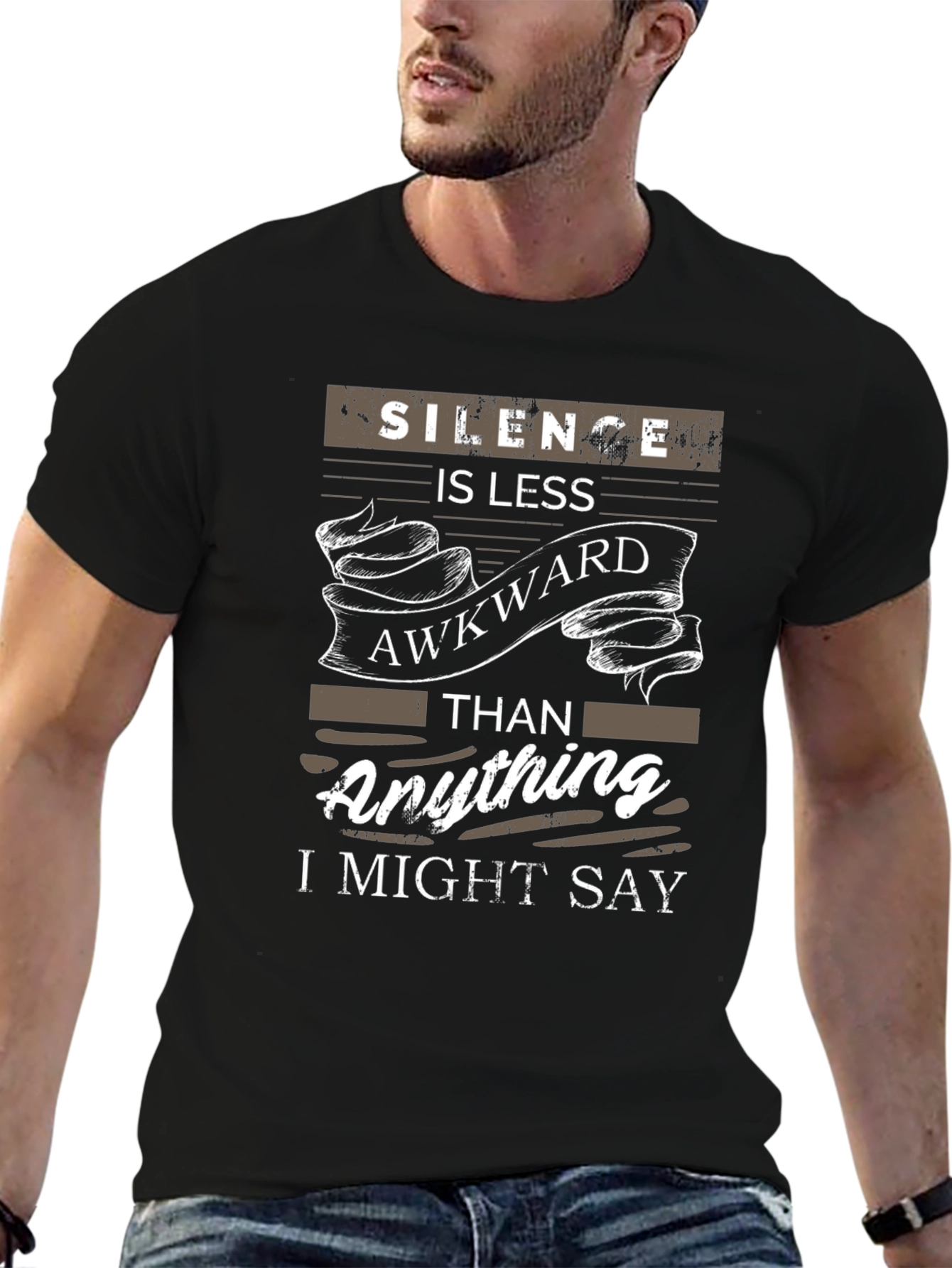 Silence is Less Awkward Graphic T-Shirt