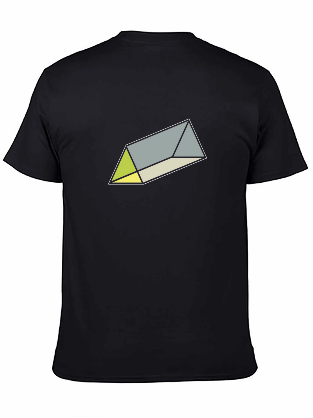 Geometric Prism Graphic Tee - Sleek Black T-Shirt