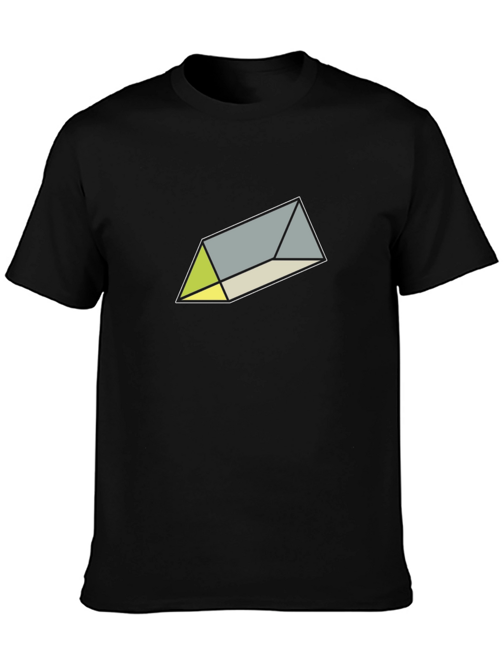Geometric Prism Graphic Tee - Sleek Black T-Shirt