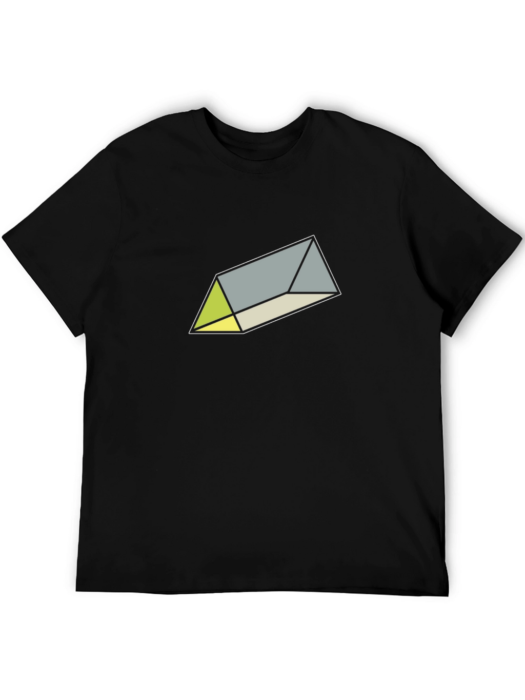 Geometric Prism Graphic Tee - Sleek Black T-Shirt