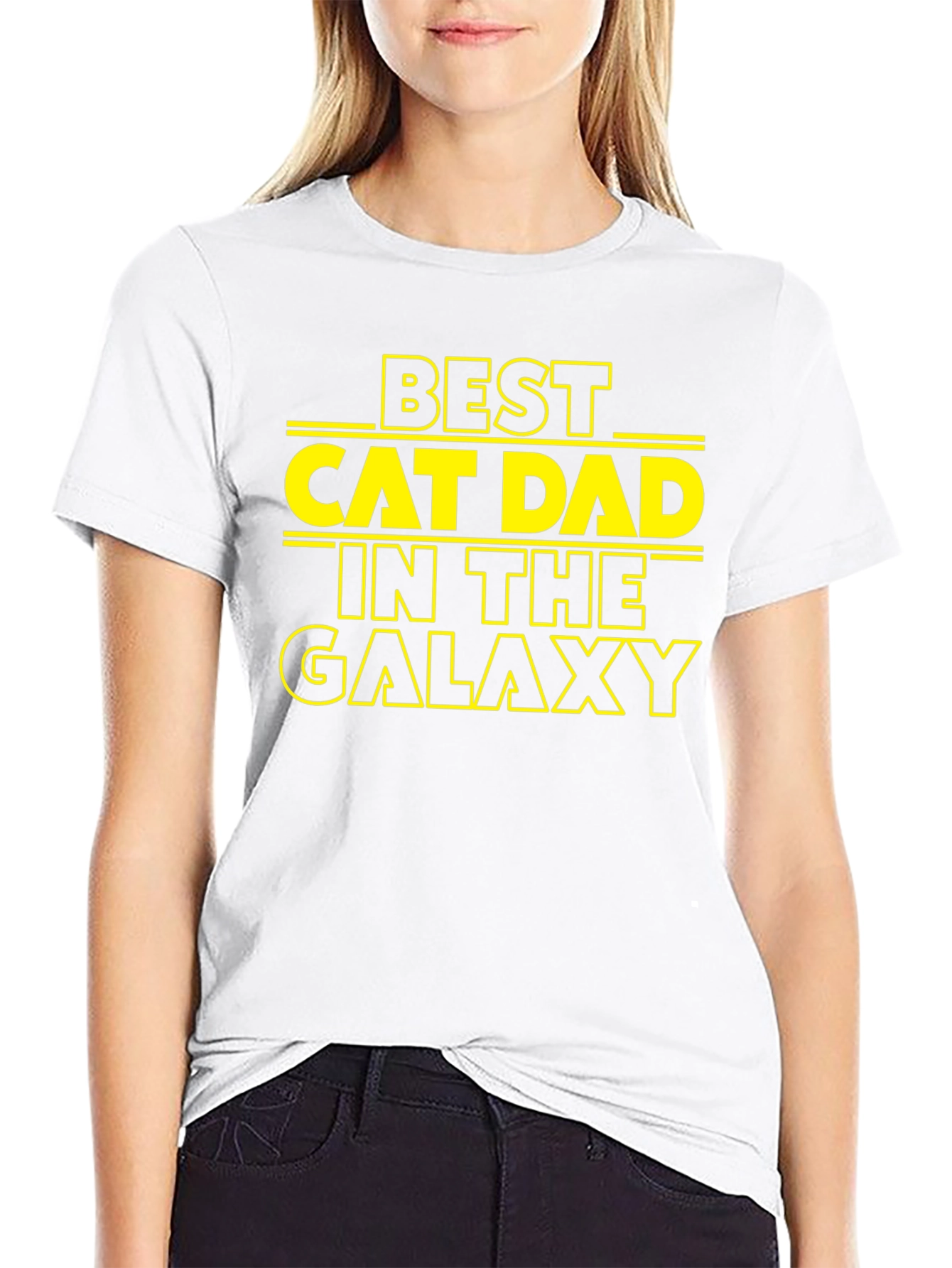 Best Cat Dad in the Galaxy Black T-Shirt