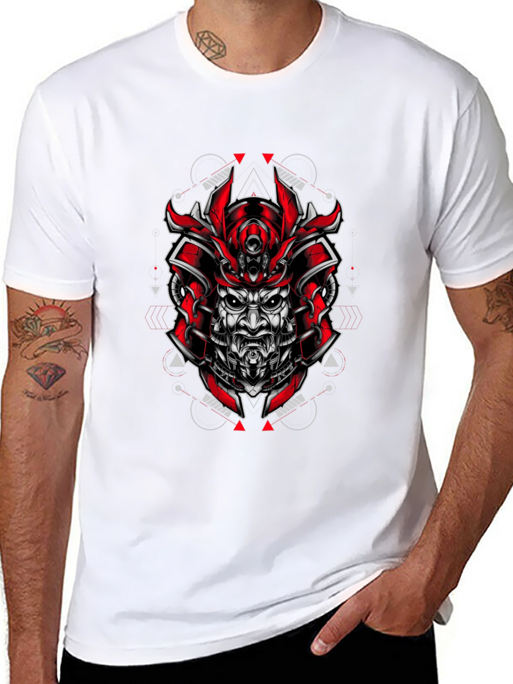 Samurai Graphic T-Shirt - Red and Black Design