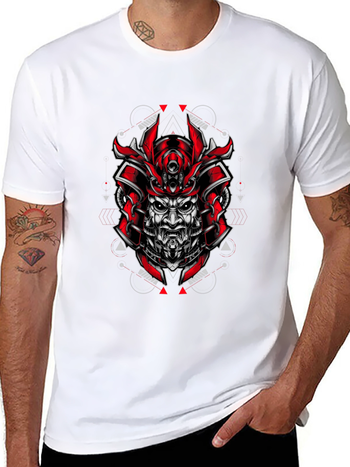 Samurai Graphic T-Shirt - Red and Black Design