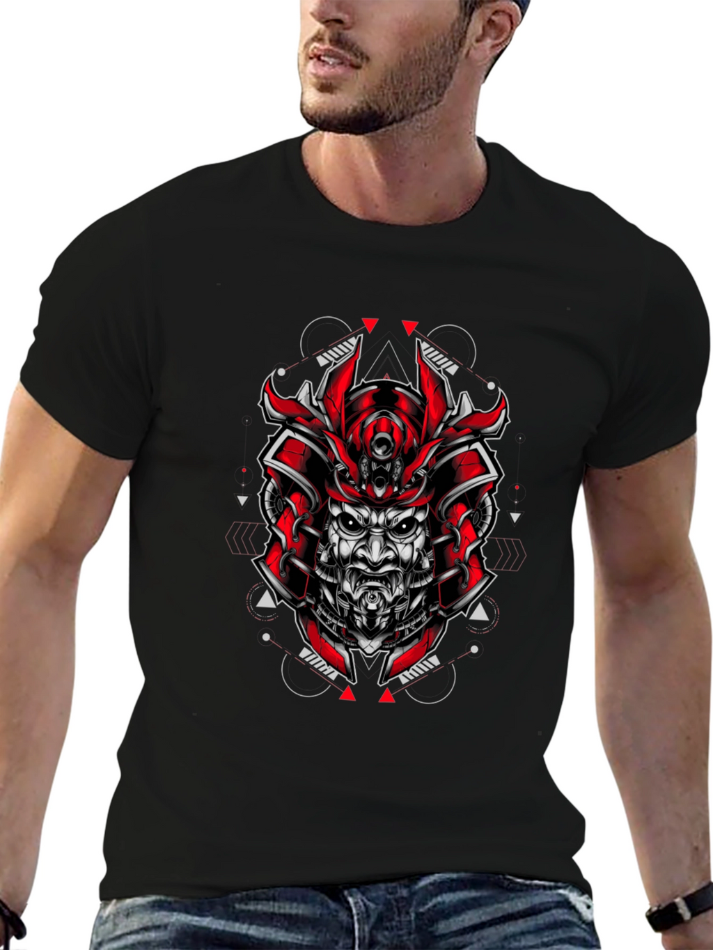 Samurai Graphic T-Shirt - Red and Black Design