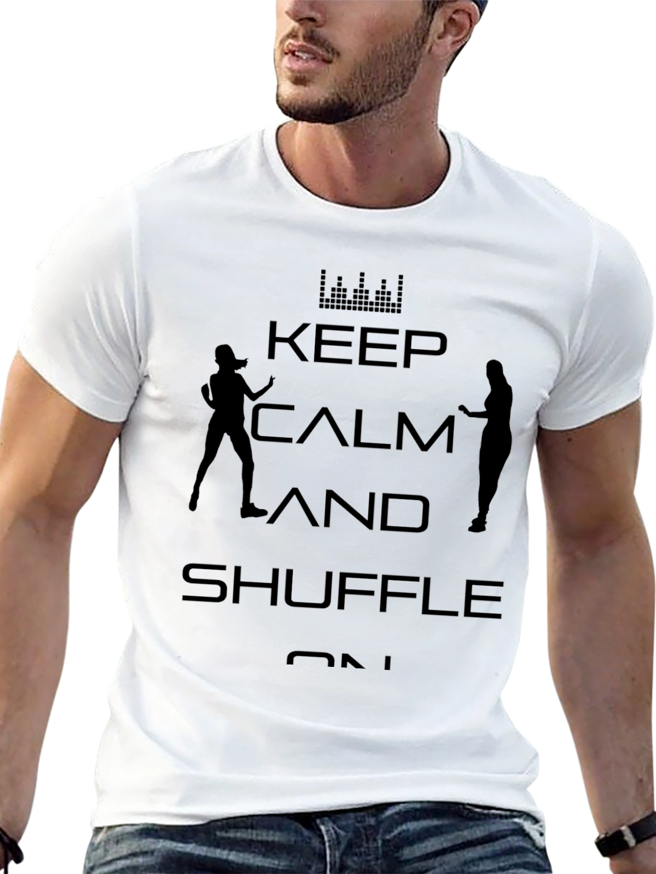 Keep Calm and Shuffle On - Black Graphic Tee