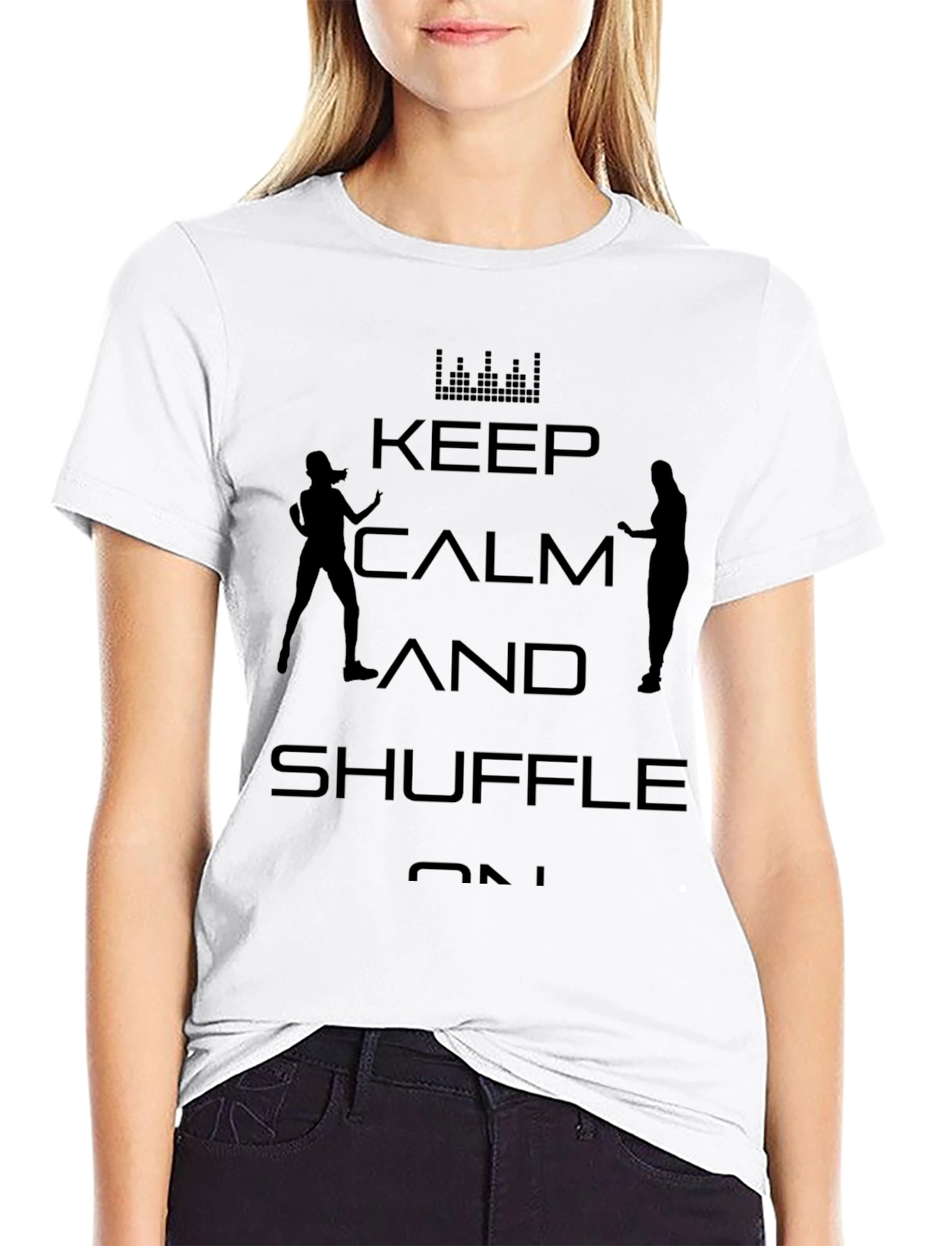 Keep Calm and Shuffle On - Black Graphic Tee