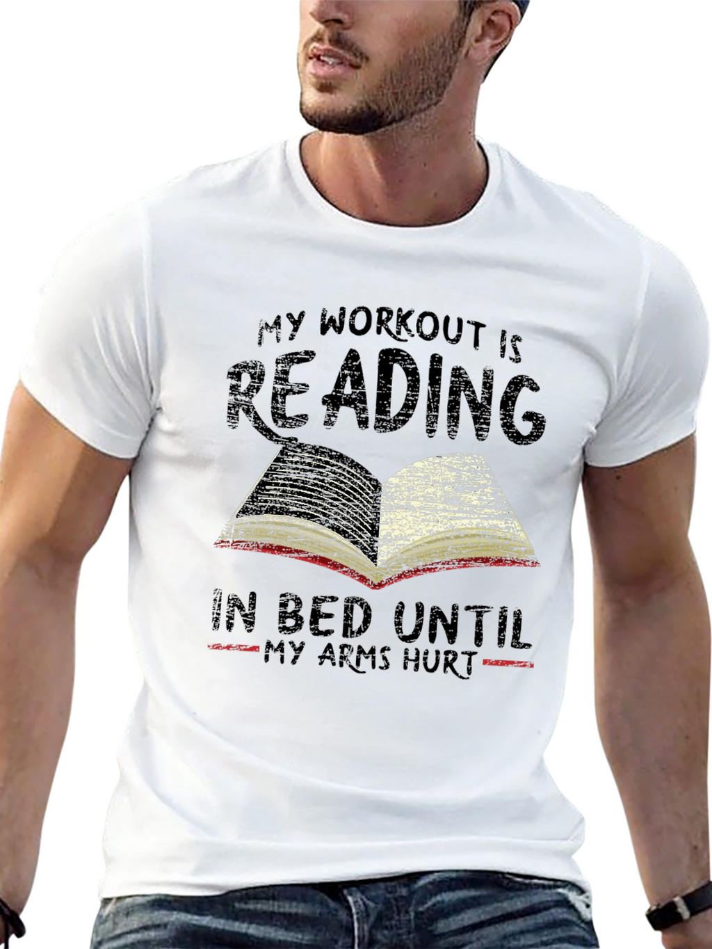 Workout Reading T-Shirt -  Funny Book Lover Tee