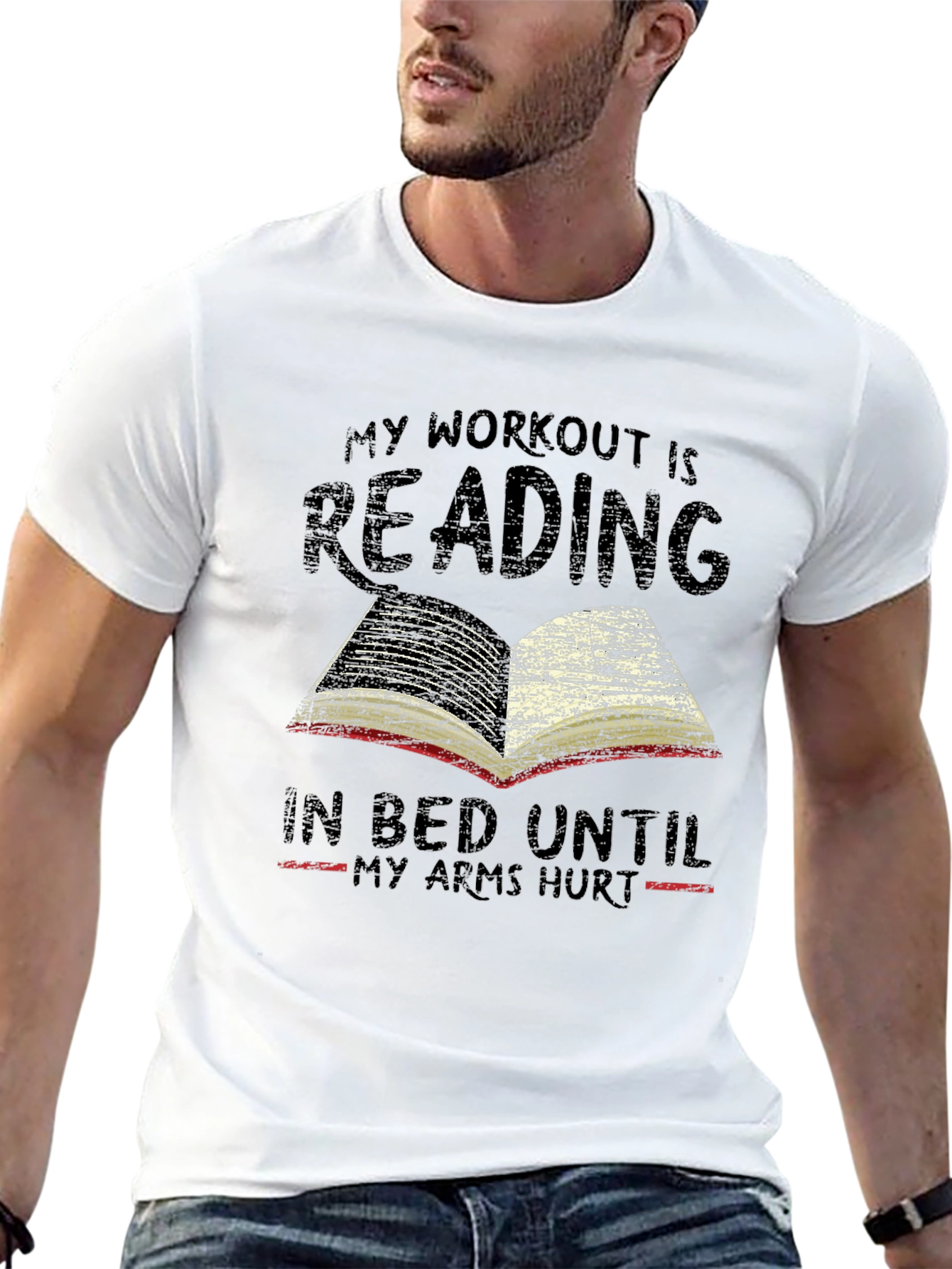 Workout Reading T-Shirt -  Funny Book Lover Tee