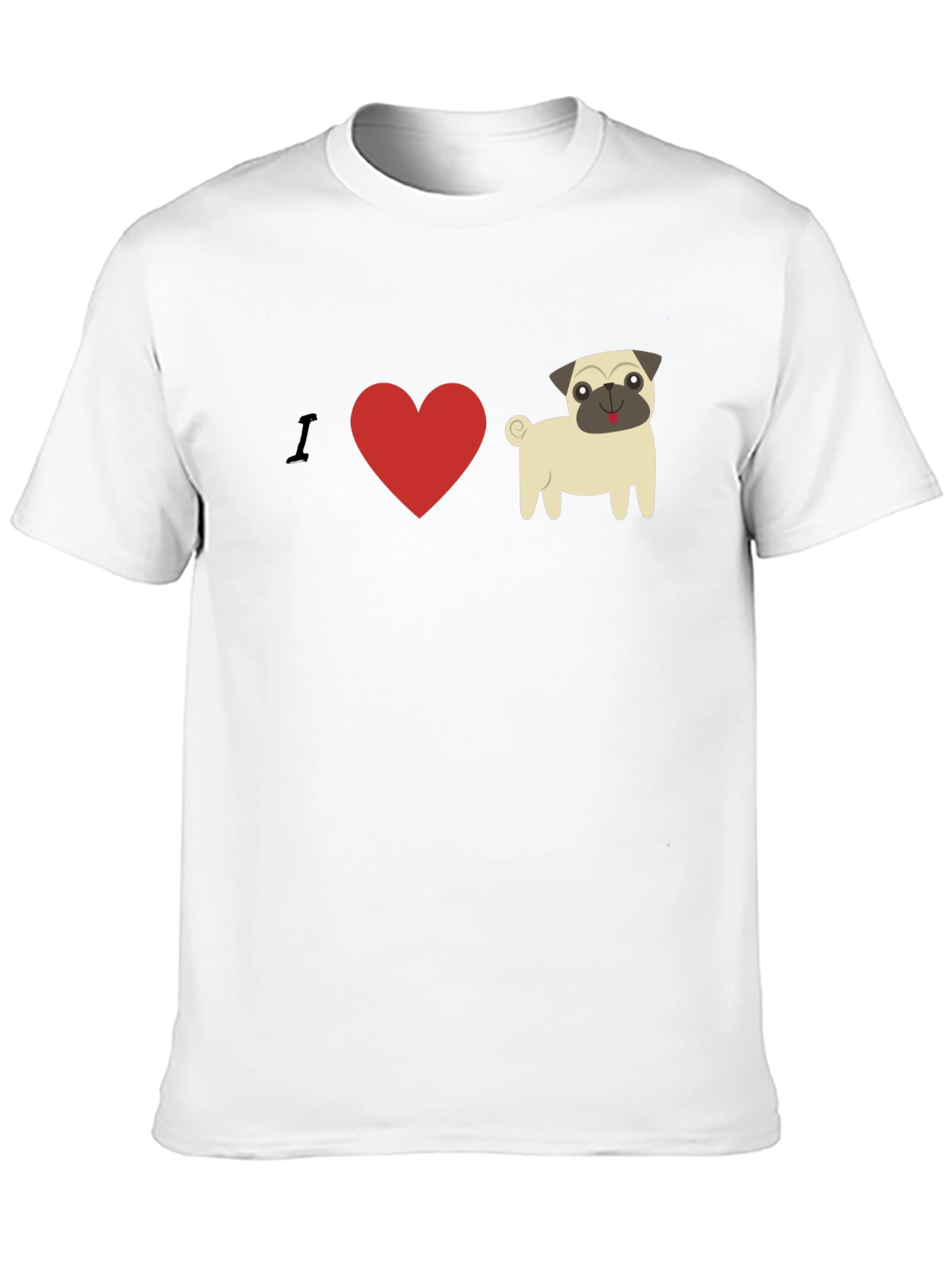I Heart Pugs Graphic Tee - Mens Black T-Shirt