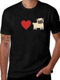 I Heart Pugs Graphic Tee - Mens Black T-Shirt