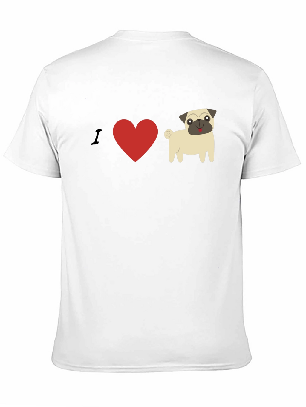 I Heart Pugs Graphic Tee - Mens Black T-Shirt