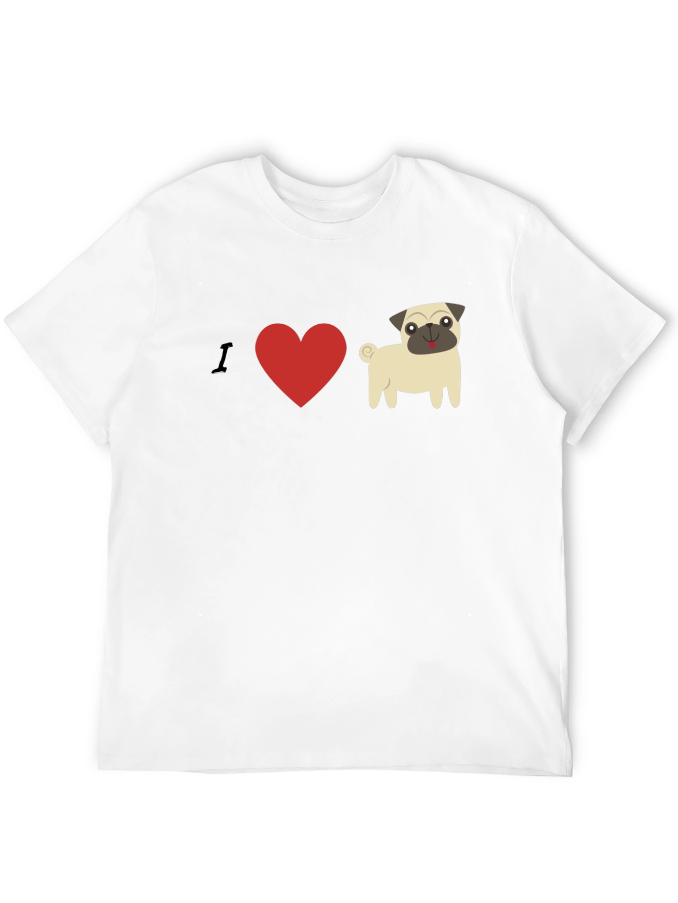 I Heart Pugs Graphic Tee - Mens Black T-Shirt