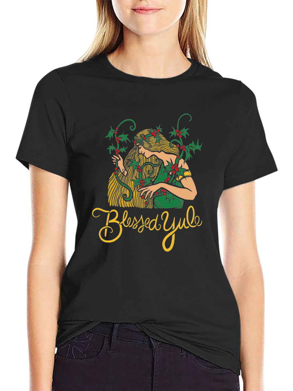 Blessed Yule Womans Holiday T-Shirt