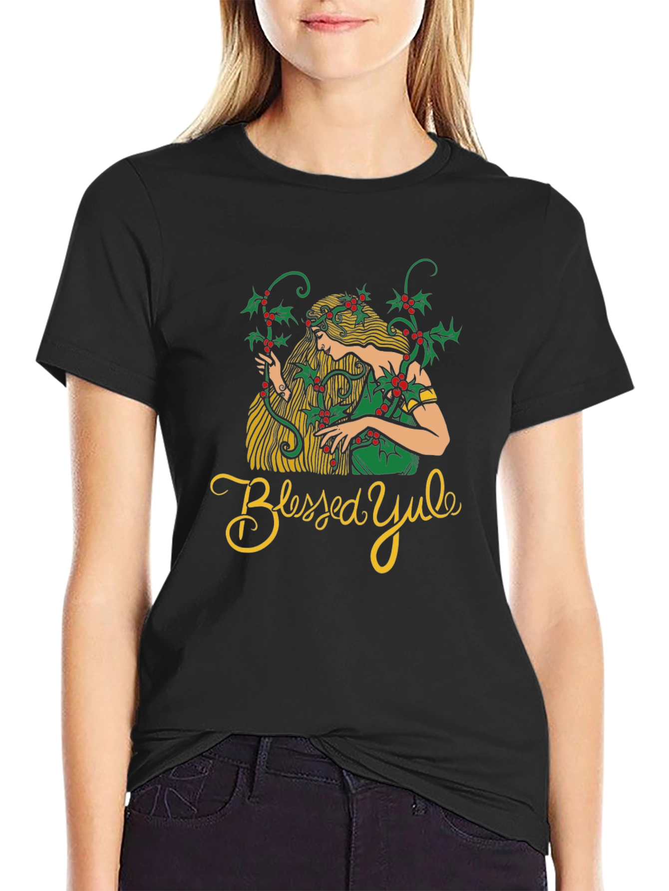 Blessed Yule Womans Holiday T-Shirt