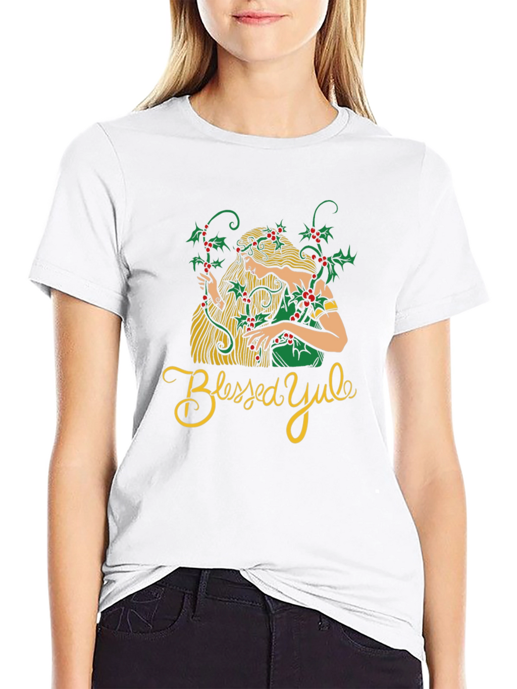 Blessed Yule Womans Holiday T-Shirt