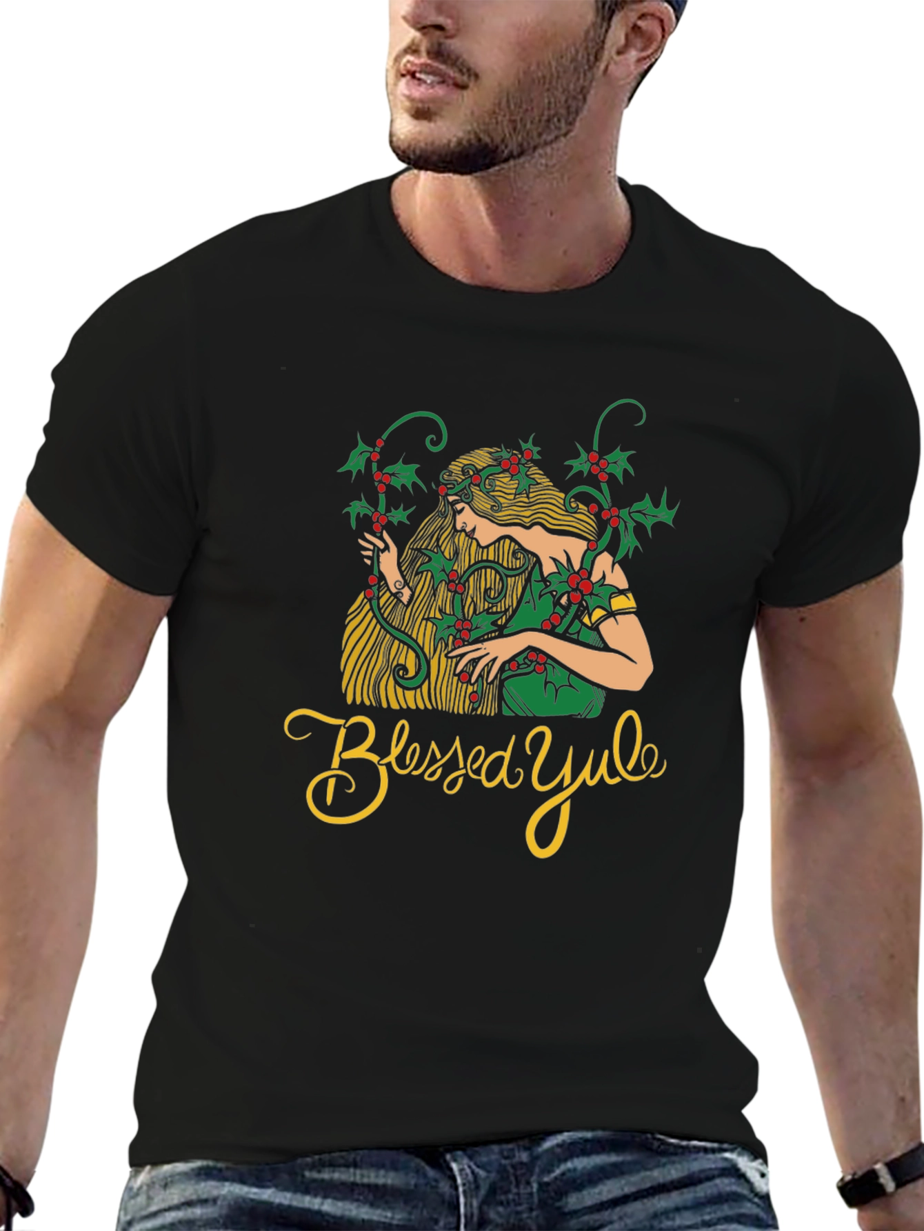 Blessed Yule Womans Holiday T-Shirt