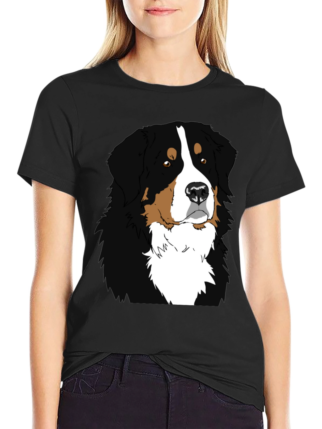 Bernese Mountain Dog Graphic Tee - Black