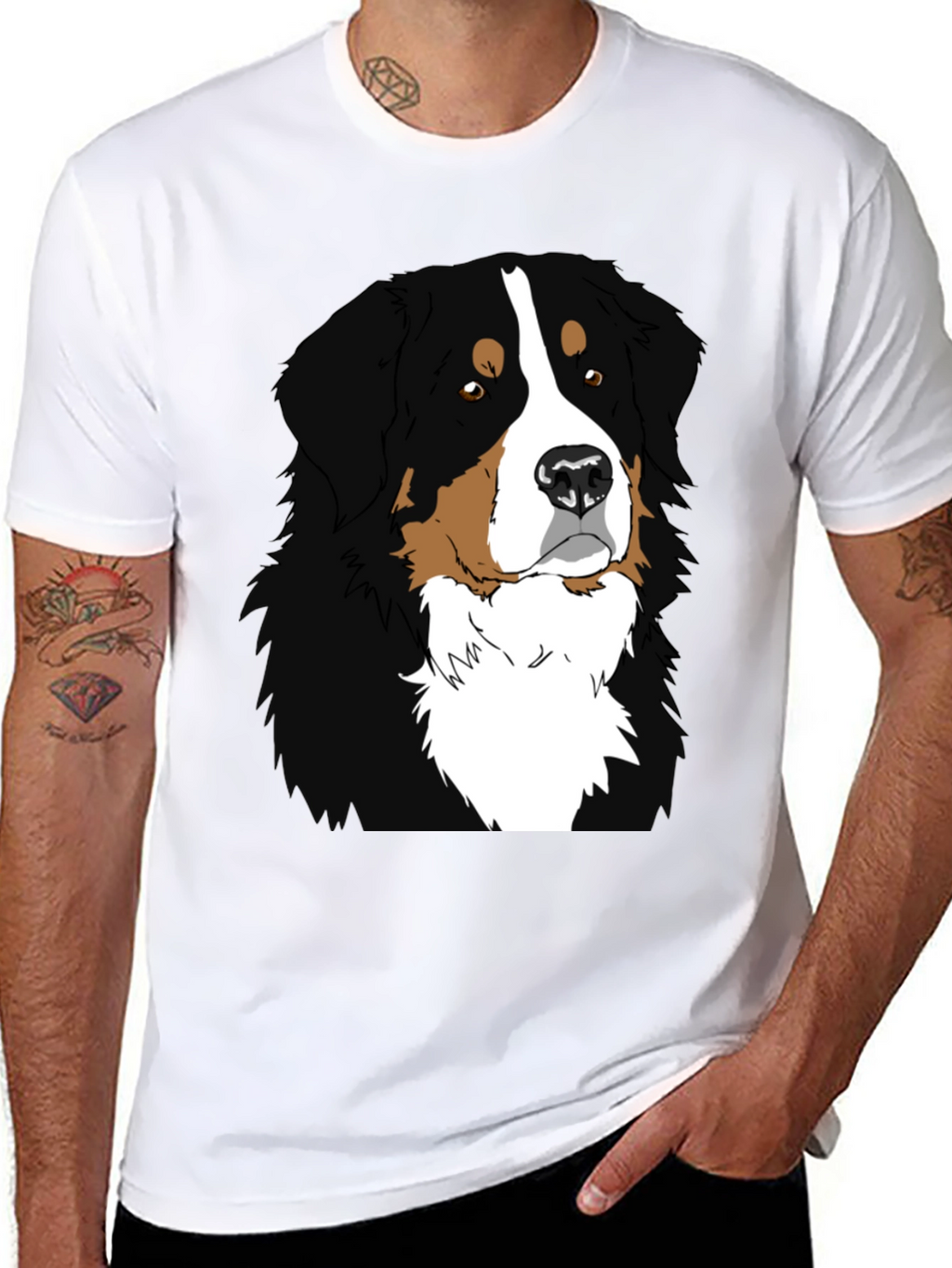 Bernese Mountain Dog Graphic Tee - Black
