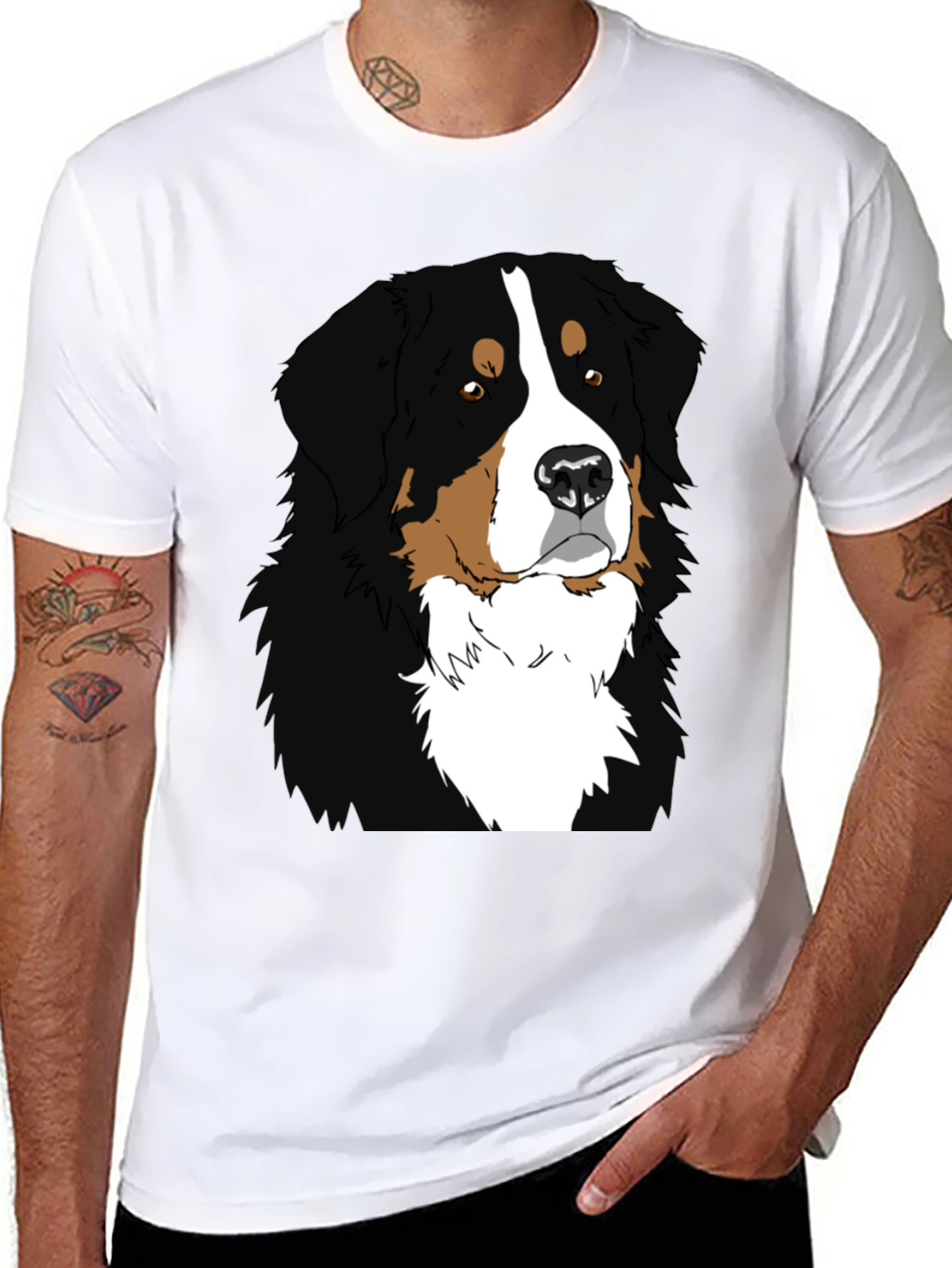 Bernese Mountain Dog Graphic Tee - Black